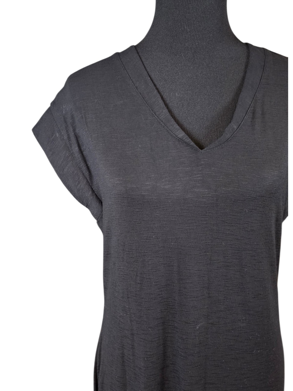 White House Black Market Slub Knit Midi Dress Small Stretch Minimalist Goth - Picture 2 of 7